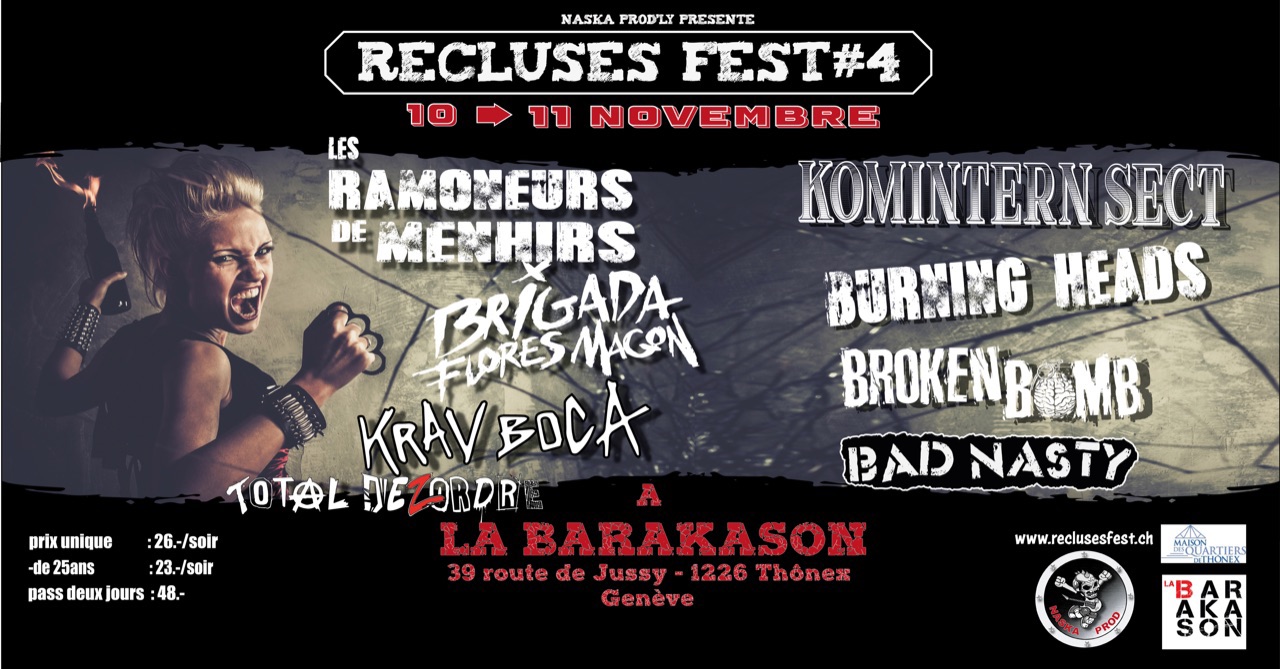 Soirées et Concerts à Genève-Recluses Fest 4 Recluses fait son Ska et Soirées et Concerts à Genève